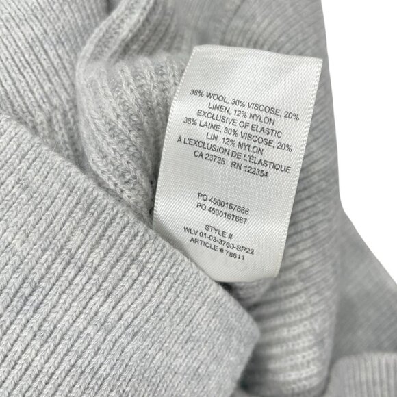 Aritzia Babaton Bespoke Cardigan Wool Grey Ribbed Button Sweater Women's XS - Picture 8 of 8